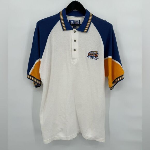 STARTER Other - STARTER 1990's Vintage Super Bowl XXXIII Multicolor Polo Shirt Size Medium